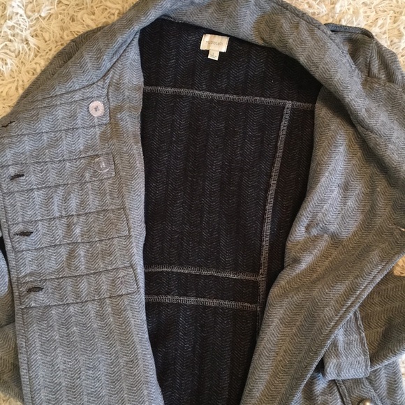 Nordstrom Rubbish Gray Double Breasted Military Style soft cotton Jacket Blazer - Picture 9 of 10